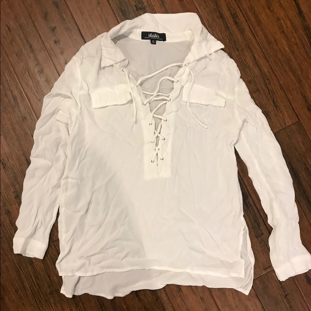 Linen type material lulu Tee